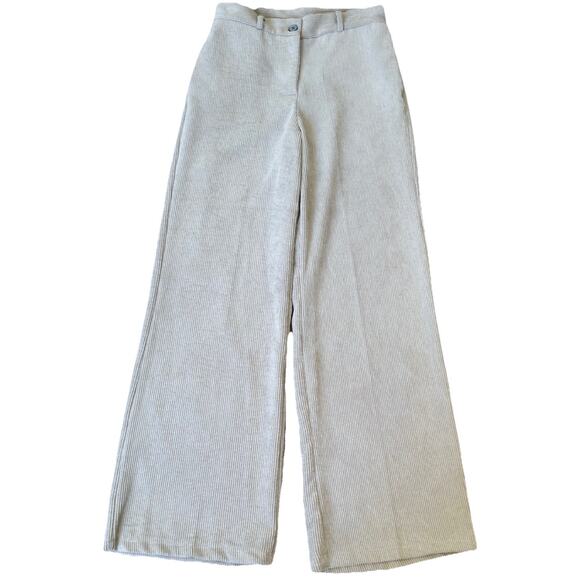 Vintage Made In Italy Tan Velour Corduroy Wide Leg Pants High Waist Sz 6 29"x30" - Picture 2 of 10